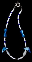 Blue Dolphin Carved Necklace Set